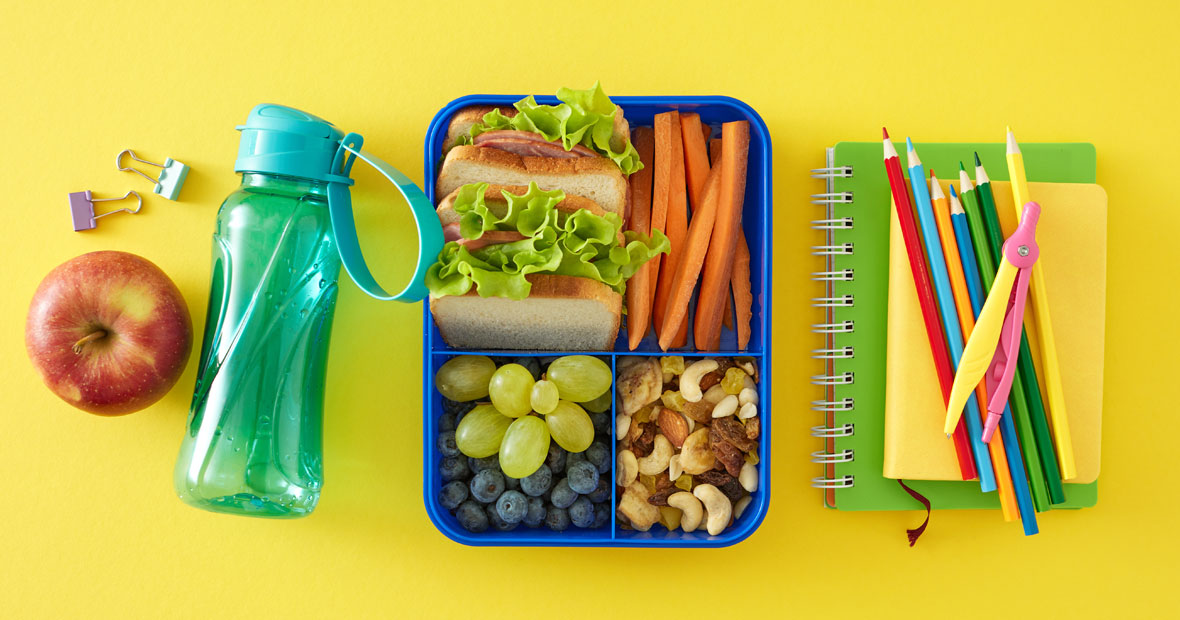 gourdes et boîtes à goûter